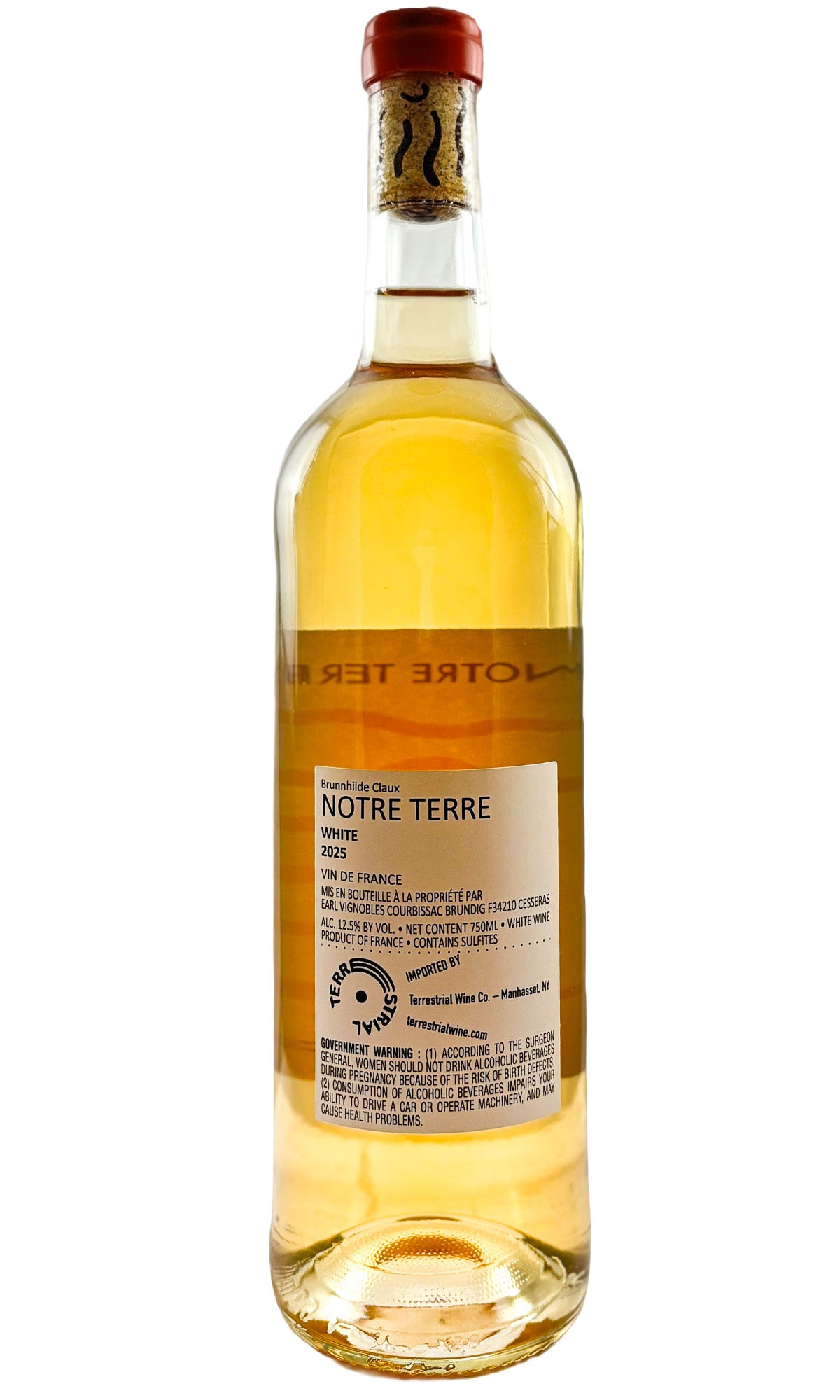Bottle of Notre Terre (Brunnhilde Claux), VdF Orange, 2025 - Orange Wine - Flatiron Wines & Spirits - New York