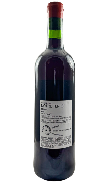Bottle of Notre Terre (Brunnhilde Claux), VdF Rouge, 2025 - Red Wine - Flatiron Wines & Spirits - New York