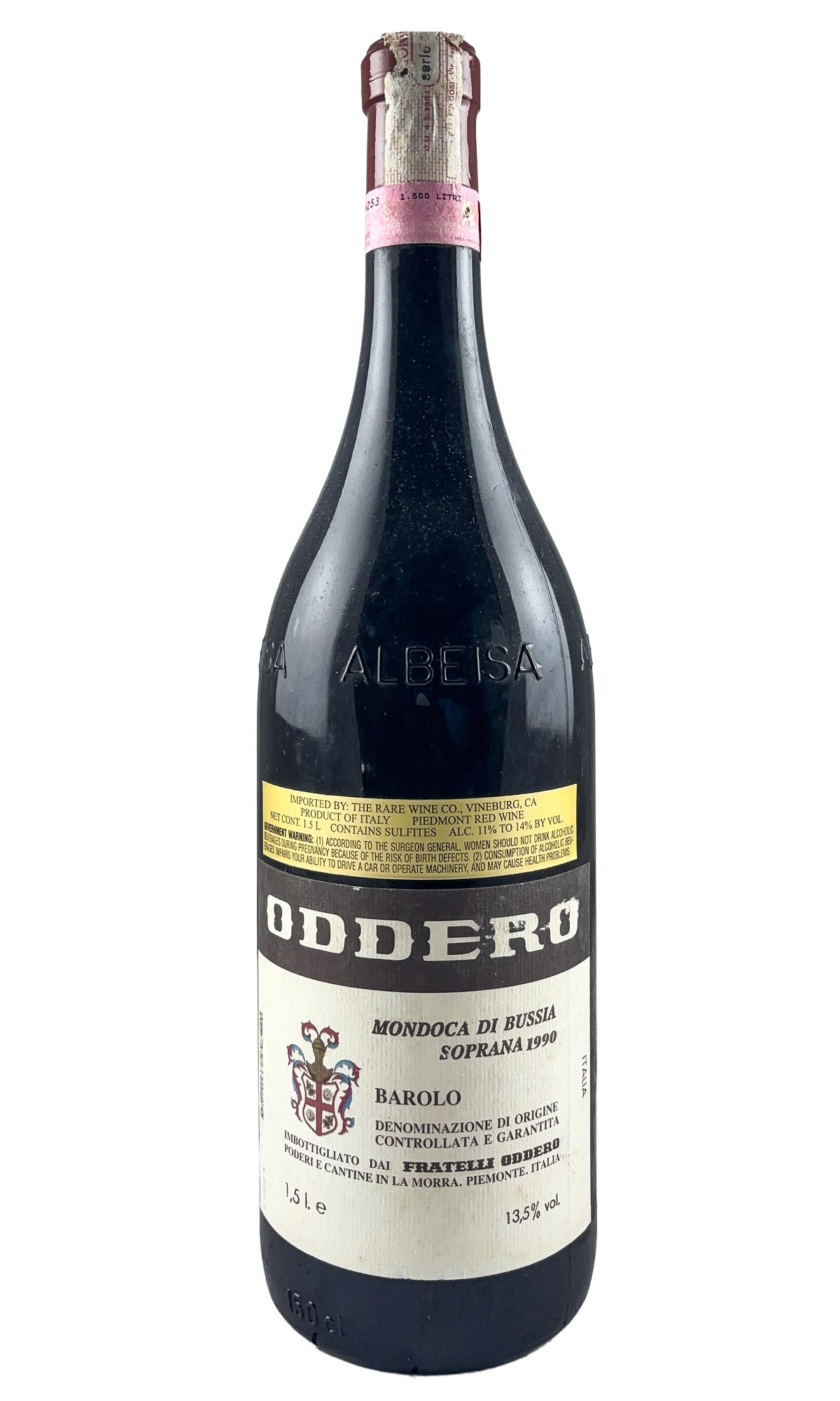 Bottle of Oddero, Barolo Mondoca di Bussia Soprana, 1990 (1.5L) - Red Wine - Flatiron Wines & Spirits - New York