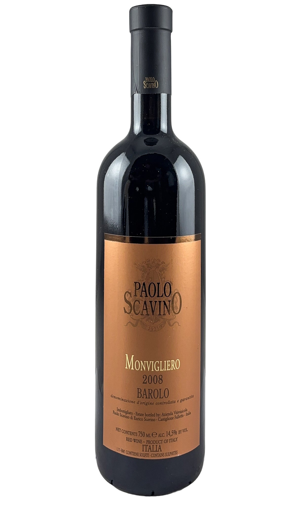 Bottle of Paolo Scavino, Barolo Monvigliero, 2008 - Red Wine - Flatiron Wines & Spirits - New York