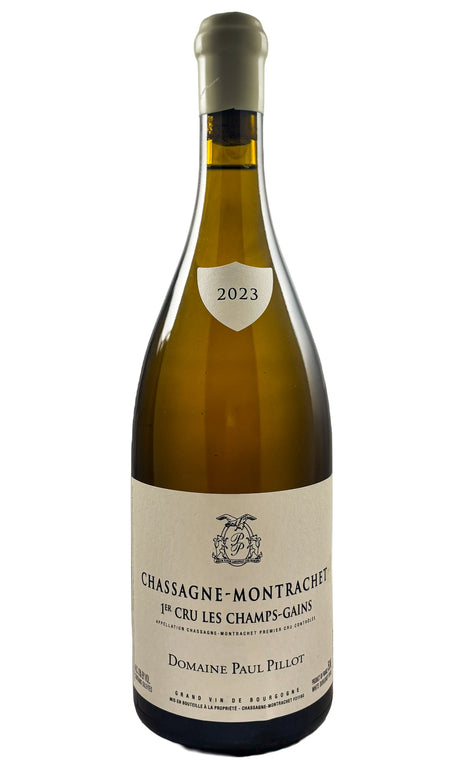 Bottle of Paul Pillot, Chassagne-Montrachet 1er Cru Blanc "Les Champs Gains", 2023 - White Wine - Flatiron Wines & Spirits - New York