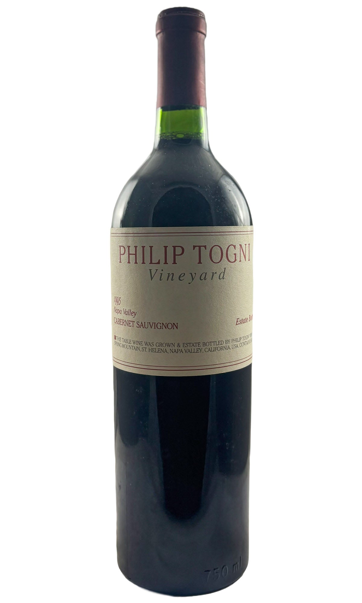 Bottle of Philip Togni, Cabernet Sauvignon, 1995 - Red Wine - Flatiron Wines & Spirits - New York