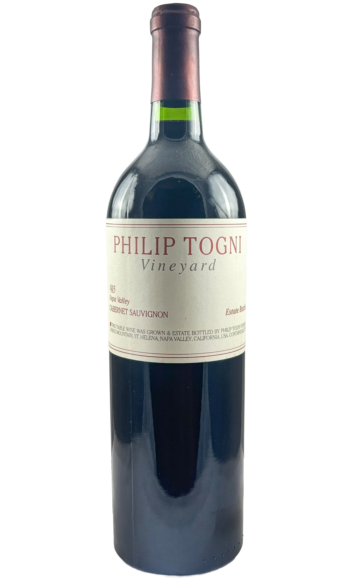 Bottle of Philip Togni, Cabernet Sauvignon, 1995 - Red Wine - Flatiron Wines & Spirits - New York