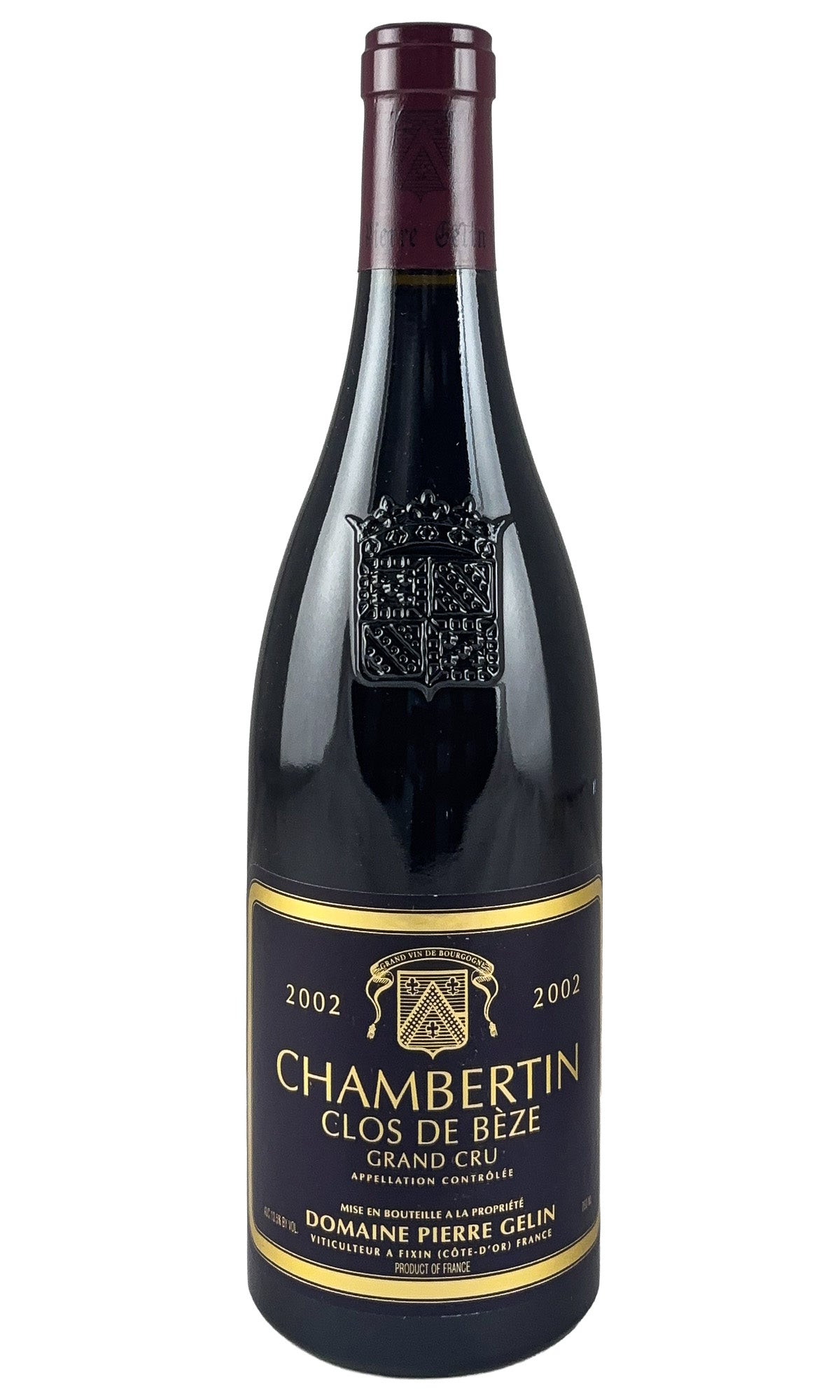 Bottle of Pierre Gelin, Chambertin Clos de Beze Grand Cru, 2002 - Red Wine - Flatiron Wines & Spirits - New York