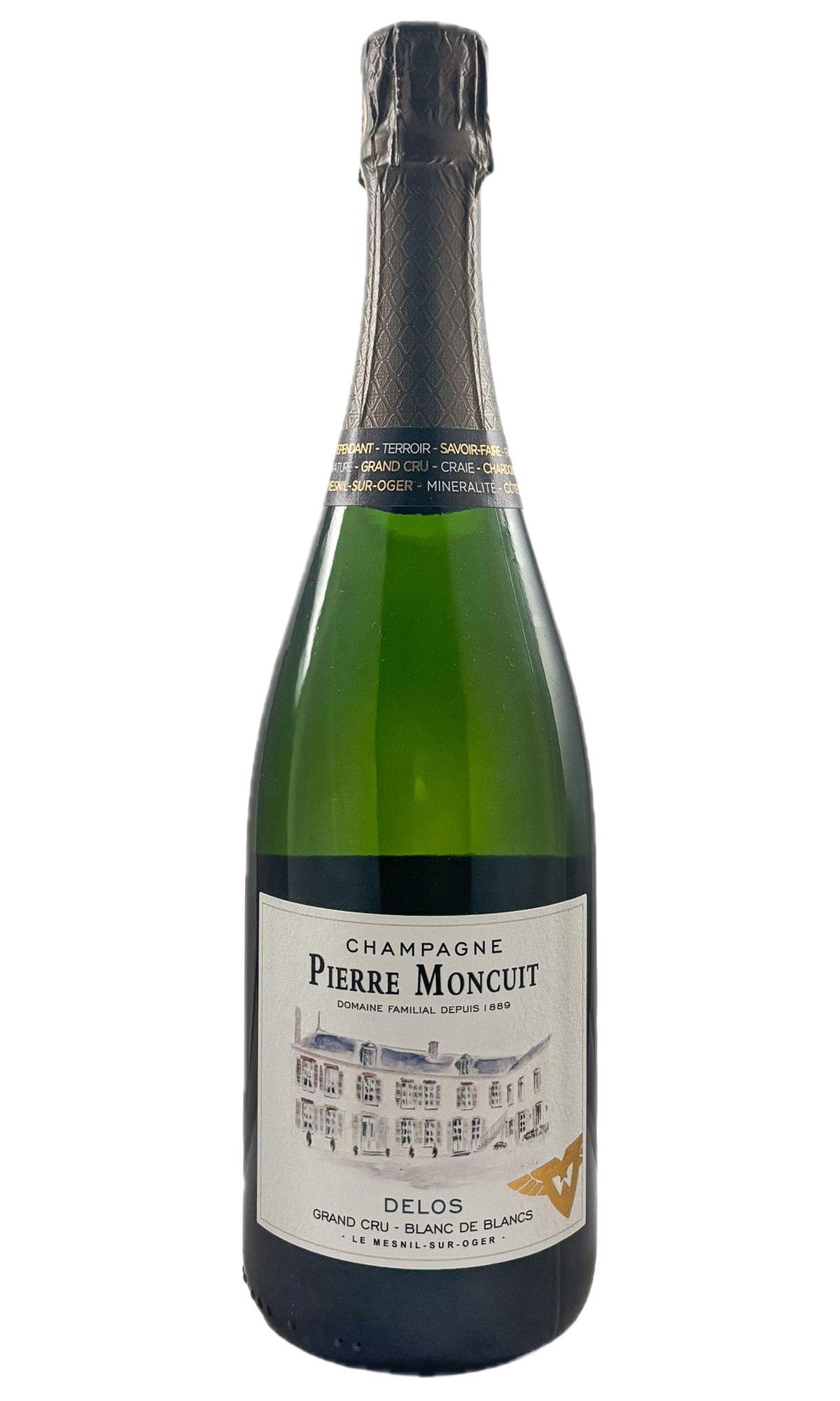 Bottle of Pierre Moncuit, Champagne Delos Extra Brut Blanc de Blancs Grand Cru [2021], NV - Sparkling Wine - Flatiron Wines & Spirits - New York