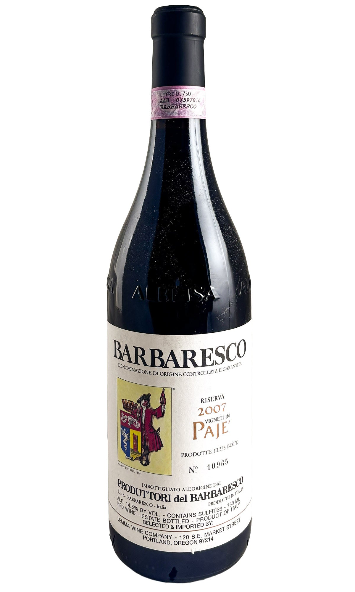 Bottle of Produttori del Barbaresco, Barbaresco Paje, 2007 - Red Wine - Flatiron Wines & Spirits - New York