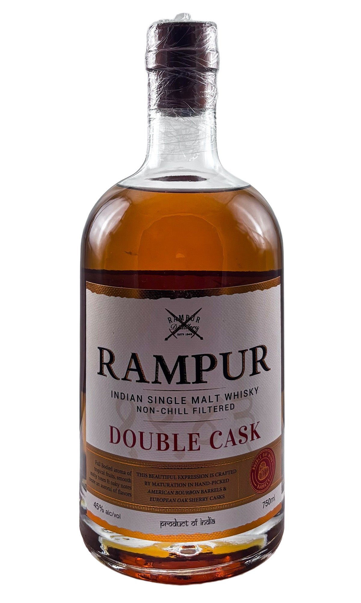 Bottle of Rampur, Indian Single Malt Whisky Double Cask - - Flatiron Wines & Spirits - New York