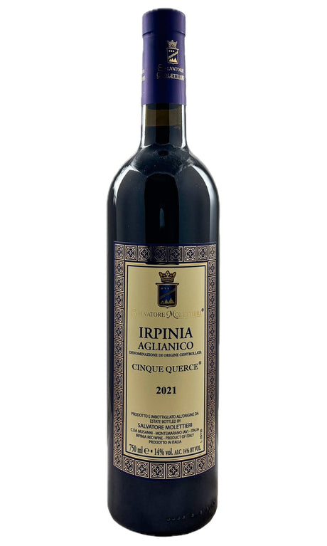 Bottle of Salvatore Molettieri, Irpinia Aglianico 'Cinque Querce', 2021 - Red Wine - Flatiron Wines & Spirits - New York