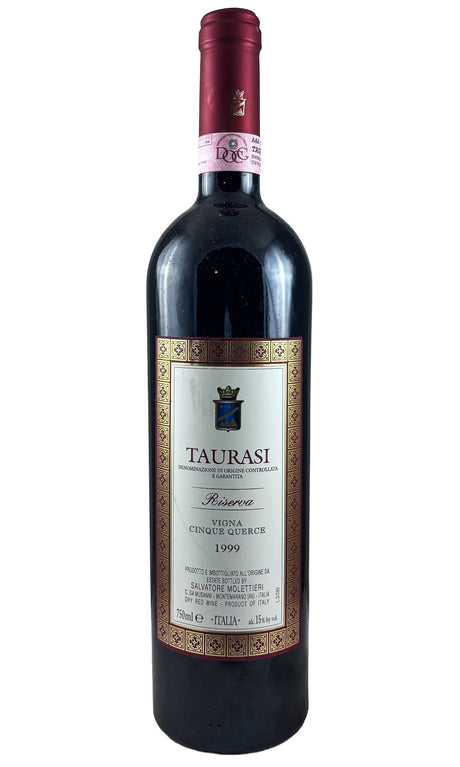 Bottle of Salvatore Molettieri, Taurasi Vigna Cinque Querce Riserva, 1999 - Red Wine - Flatiron Wines & Spirits - New York