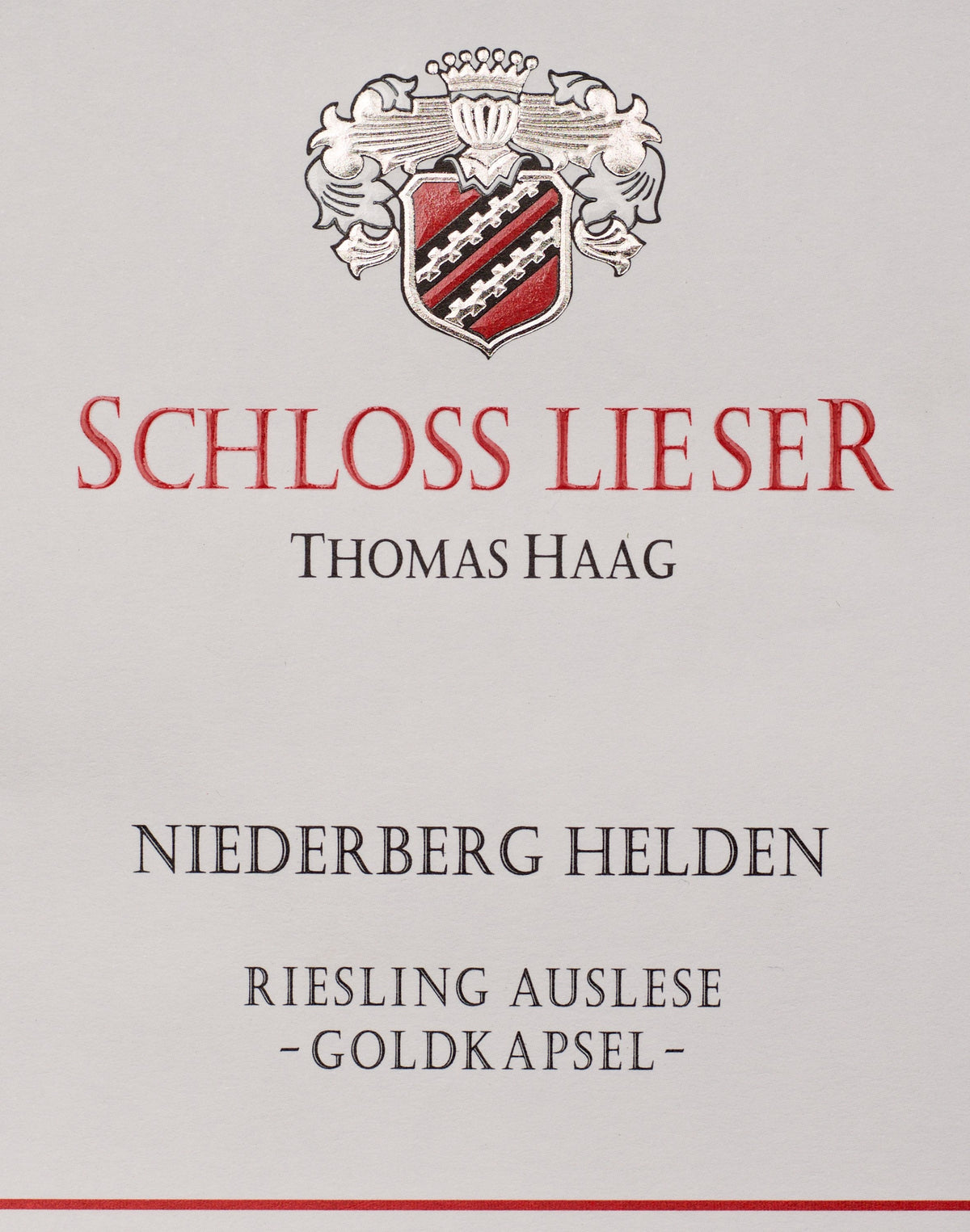 Bottle of Schloss Lieser, Niederberg Helden Riesling Auslese Goldkapsel, 2023 (Pre-Arrival, ETA Late Fall 2026) - Dessert Wine - Flatiron Wines & Spirits - New York
