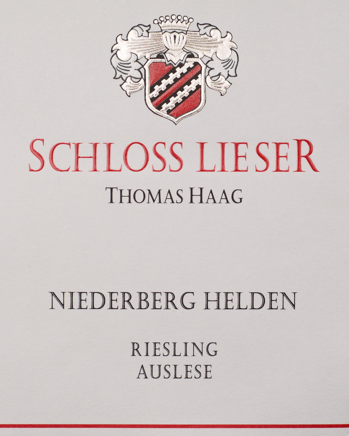 Bottle of Schloss Lieser, Niederberg Helden Riesling Auslese [Library Release], 2014 (Pre-Arrival, ETA Late Fall 2026) - Dessert Wine - Flatiron Wines & Spirits - New York