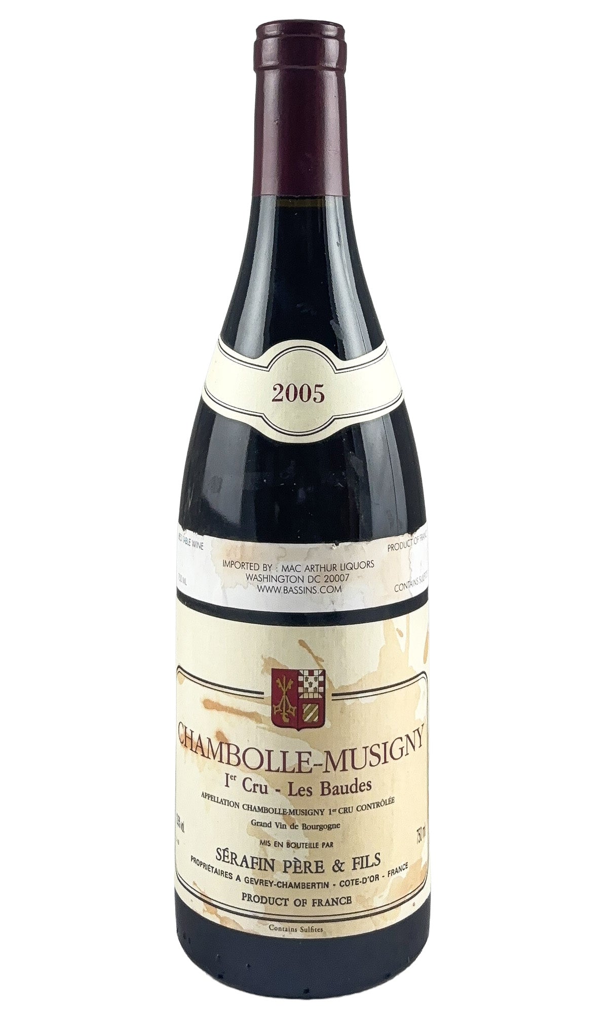 Bottle of Serafin, Chambolle Musigny Les Baudes, 2005 - Red Wine - Flatiron Wines & Spirits - New York