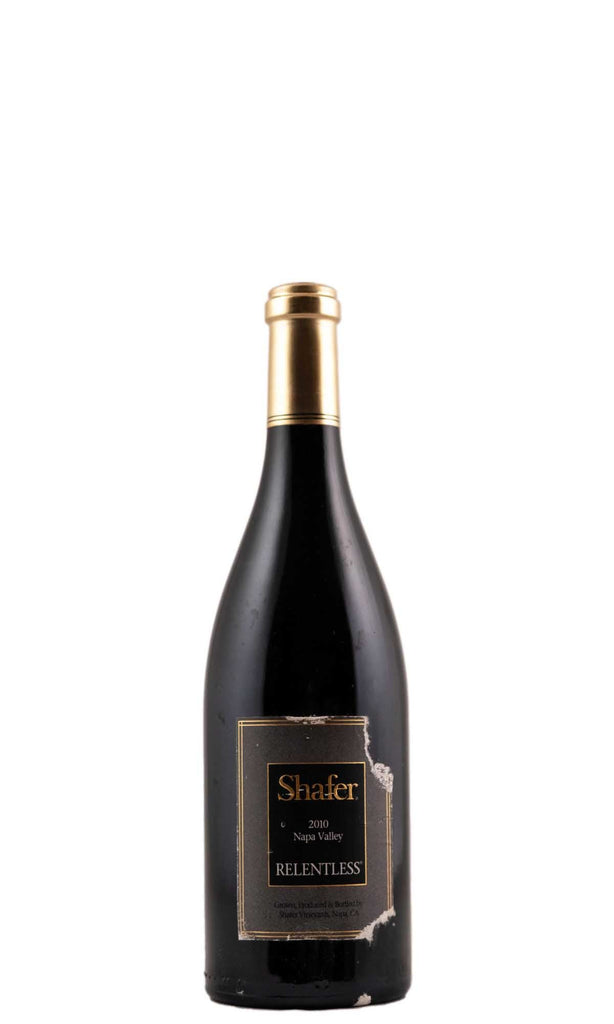 Bottle of Shafer, Napa Valley Syrah Relentless, 2010 (torn label) we can discount to $99.99 - Red Wine - Flatiron Wines & Spirits - New York