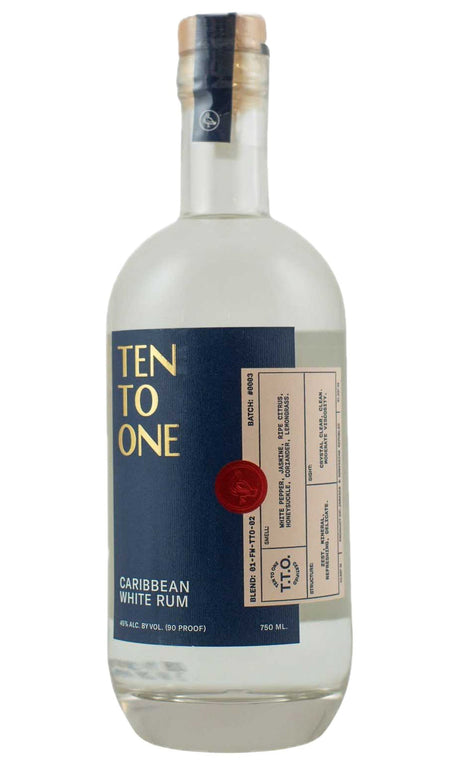 Bottle of Ten to One, Caribbean White Rum, NV - Spirit - Flatiron Wines & Spirits - New York