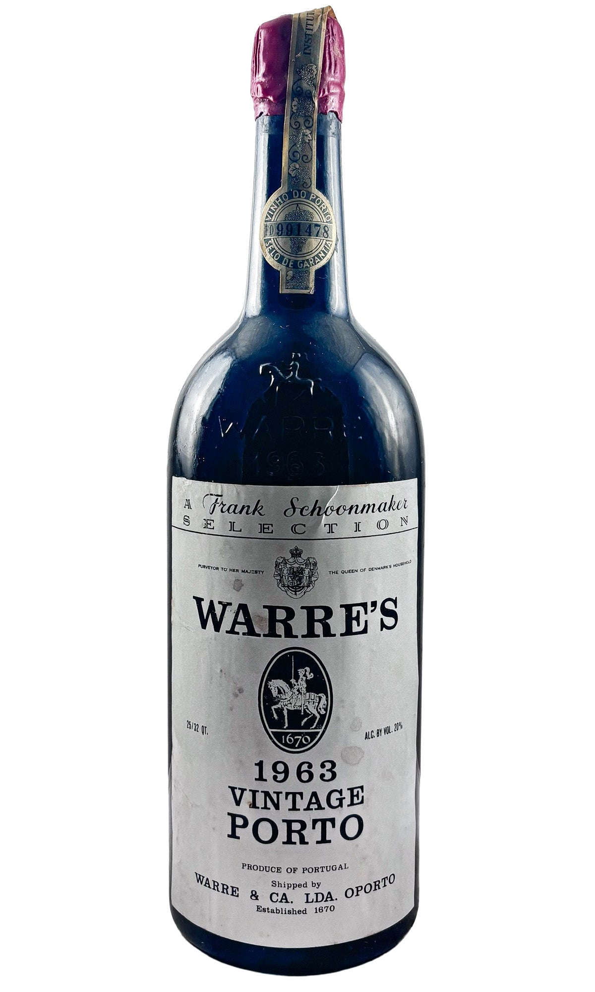 Bottle of Warre's, Vintage Port, 1963 - Fortified Wine - Flatiron Wines & Spirits - New York