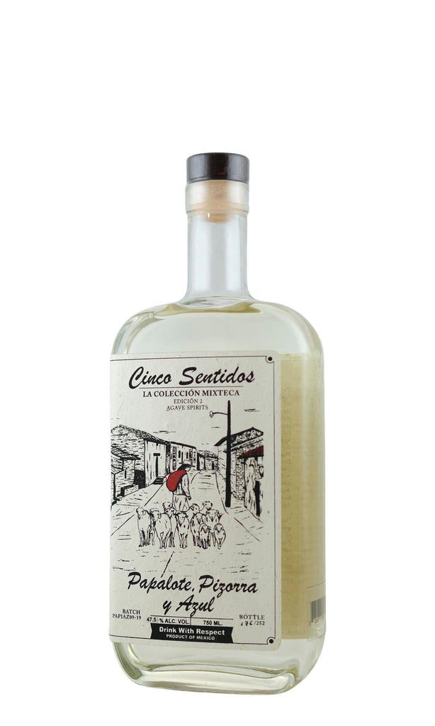 Bottle of Cinco Sentidos, El Colleccion Mixteca Mezcal Papalote/Pizorra/Azul, NV - Flatiron Wines & Spirits - New York