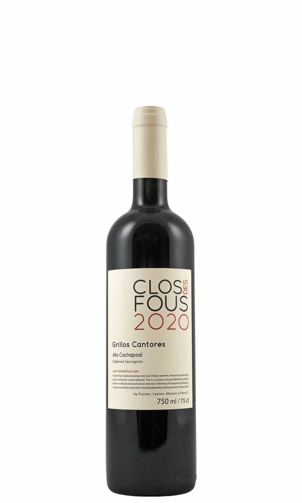 Bottle of Clos des Fous, Cabernet Sauvignon Grillos Cantores Valle del Cachapoal, 2020 - Red Wine - Flatiron Wines & Spirits - New York