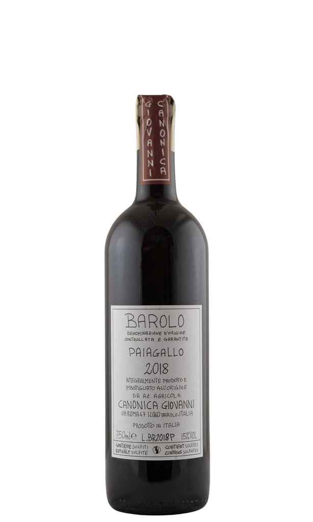 Bottle of Giovanni Canonica, Barolo Paiagallo, 2018 - Flatiron Wines & Spirits - New York